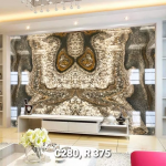 Đá Granite Đối Xứng Màu Trắng Nâu Vân Đen