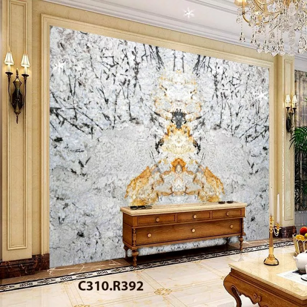 Đá Granite Màu Trắng Vân Đen Vàng